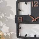 Holz-Wanduhr | MDF | mattschwarz, quadratisch, 40x40 cm
