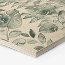 Sekskantet Billede af træ jungleblade akvarel creme - Bloomery Decor