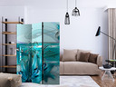 Paravent Séparation de pièce - Idylle bleu turquoise, 3 pièces - 135x172 cm