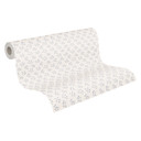 blomstret tapet hvid blå - non-woven tapet country house A.S. Création - mat og lys struktur