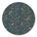 Glasbillede - Eksotiske fugle i skoven - Bloomery Decor - Round