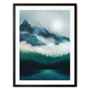 Plakat z mglistym krajobrazem nocą - SpaceFrog Designs