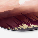 Billede Lyserød solnedgang over skoven - SpaceFrog Designs - Alu-Dibond Rund