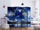 Paravent, Raumteiler freistehend, Trennwand - Magic Night II, 5-teilig - einseitig bedruckt - 225x17