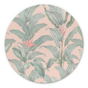 Billede Urban Jungle Tropical Leaves Pink - Bloomery Decor - rund – print på aluminium (Alu-Dibond)