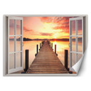 Fototapete Fenster mit Blick auf die Seebrücke