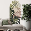 Wallsticker rundbue vægpanel tropiske blade boho - Haase - smal