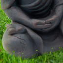 Meditative Deko Buddha Statue sitzend Bronze-Optik - 19x31 cm