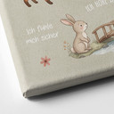 Leinwandbild mit Bestärkungssprüchen und Waldtieren für das Kinderzimmer