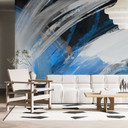 Fototapete Blaue Pinselstriche abstrakt - Cheney