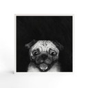 Billede af træ til at sætte op - Graves - Snuggle Pug - 15x15 cm