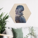 Hexagon Hout berkenfineer - Sisi & Seb - Blauwe Kaketoe