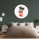 Tableau sur alu-Dibond rond Kubistika - plantes de conte de fées