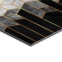 Alu-Dibond brossé avec Effet Doré, Argenté & Cuivré - Hexagones : noir et gris - Fredriksson