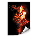 Poster autocollant - W - Danseuse en Flamme
