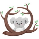 Muursticker Nieuwsgierige Koala