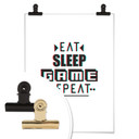 Plakat Eat sleep game repeat - efekt usterki