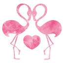 Muursticker Aquarel Flamingos
