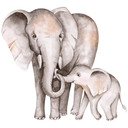Wallsticker To elefanter - mor og barn - Kvilis