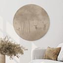 Houten Wanddecoratie hert in het nevelwoud - Ms Tiff - Rond