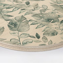 Obraz drewniany liście dżungli akwarela krem - Bloomery Decor - Okrągły