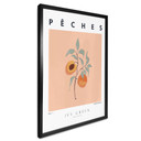 Plakat Soczyste Brzoskwinie - Ilustracja w kolorze zielonego bluszczu