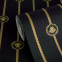 Versace Tapeta z włókniny I Love Barokowe paski Medusa czarne złoto luksusowe