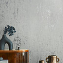 Papel pintado no tejido con aspecto de hormigón gris brillante