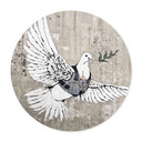 Plakat Banksy - Gołąb pokoju - okrągły