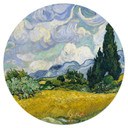 Naklejka na ścianę van Gogh - Pole pszenicy z cyprysami - Okrągła