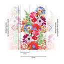 Blomstertapet farverig hvid - non-woven tapet Floral Livingwalls - mat og glat