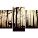 3 stykke lærred Print Skovhjort Dyr Natur