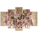 5 stykke lærred print Pink Roses blomster