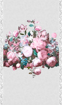 Papel pintado con motivos florales Floral Classic, Romantic mate en gris 2,70 x 1,59m