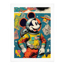 Plakat Treechild - Mickey jako astronauta w stylu retro