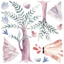 Sticker mural Kvilis - Préhistoire (17 pièces - 120x120 cm
