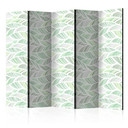 Screen room divider - Grønne bølger, 3-delt