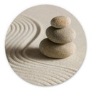 Billede Stone in Sand 2 - rund – print på aluminium (Alu-Dibond)