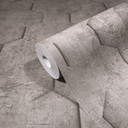 Non-woven tapet med 3D honeycomb mønster brun grafik 
