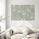 Billede Kraner i kirsebærblomstens berusende grønne farve - Bloomery Decor – print på aluminium