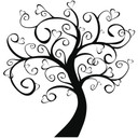 Wallsticker Hjerter Træ