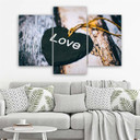 3-delt lærredstryk Love Heart Retro Vintage