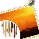 Poster - Cerfs au coucher de soleil
