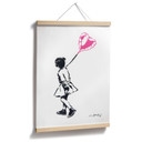 Poster Fille Street Art avec Ballon en Cœur - Habib