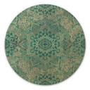 Obraz drewniany Mandala Boho złoto-zielony - Bloomery Decor - okrągły