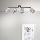 Spotrohr Tim, braun, 23 x 73 cm, Glas Lampe