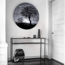 Wandcirkel Alu-Dibond Black and White Sunset