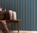 Vliestapete Streifen Klassisch, Romantisch, Opulent in Blau 