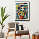 Plakat Treechild - Mickey jako astronauta w stylu retro