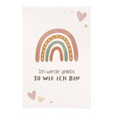 Stoffbild mit Boho-Regenbogen - Glaubenssatz 'Ich werde geliebt' für Kinder